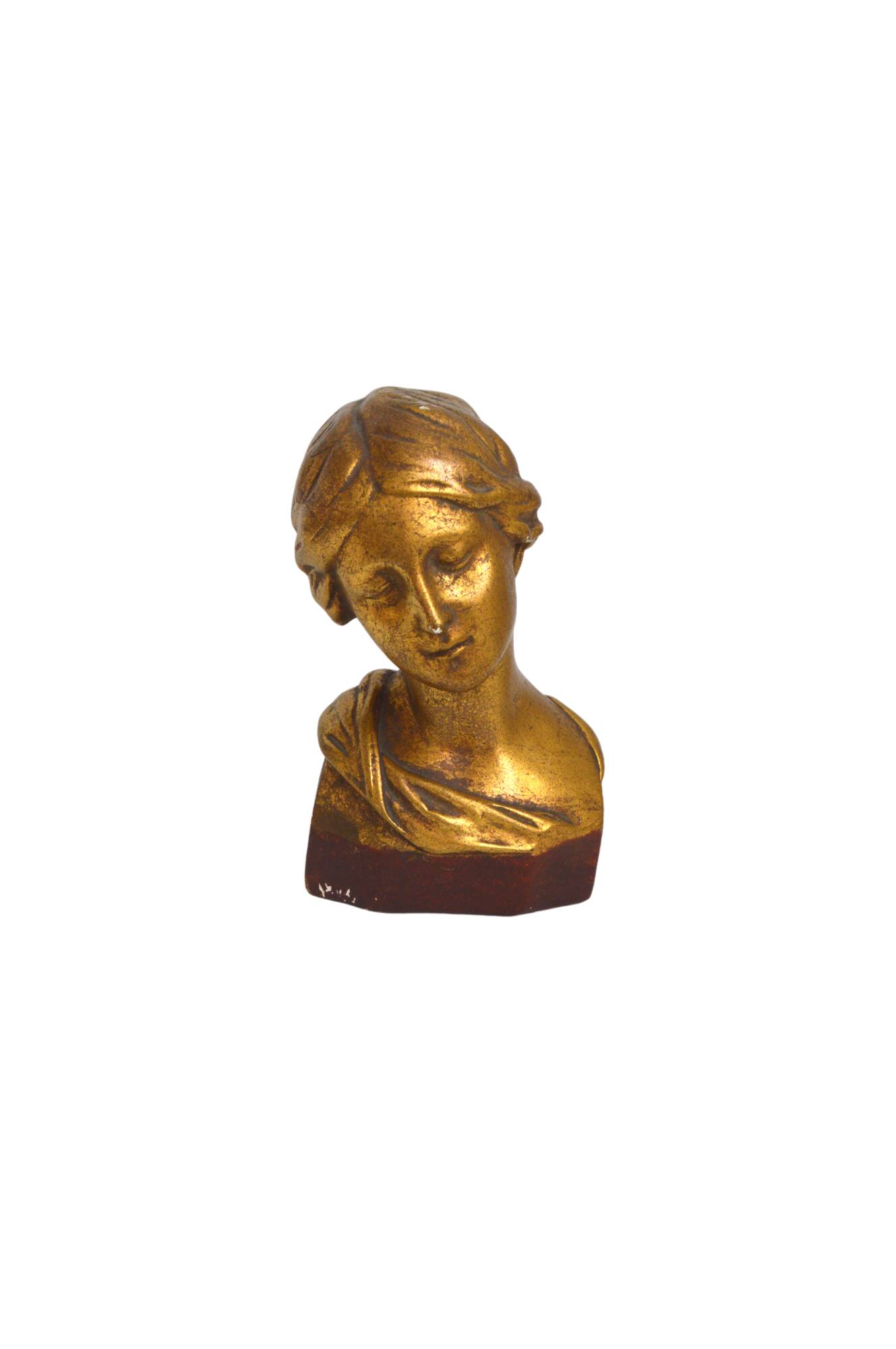 Gilded plaster bust