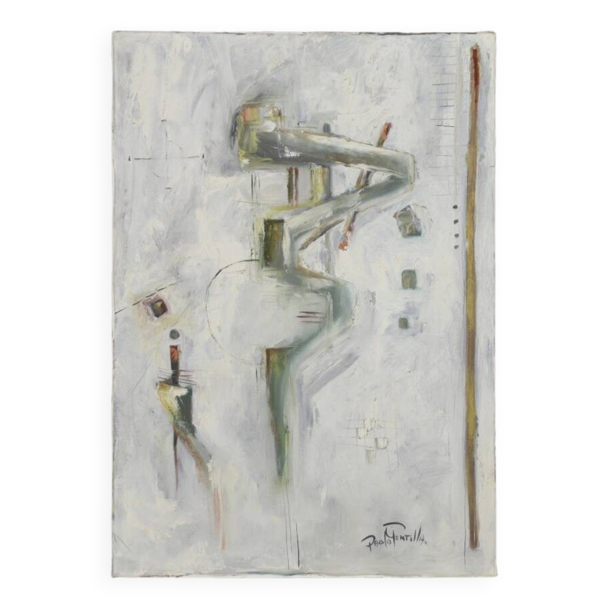Peinture abstraite de Paolo Gentilla, années 1970