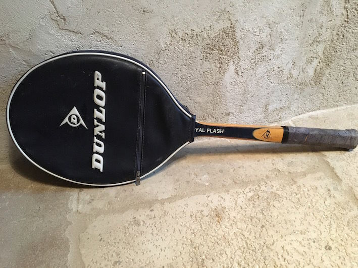 Old vintage wooden tennis racket