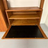 Antique modular shelf in solid French elm from the 60s, vintage
