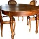 Extendable table and 6 antique caned chairs Louis XV style vintage cherry wood