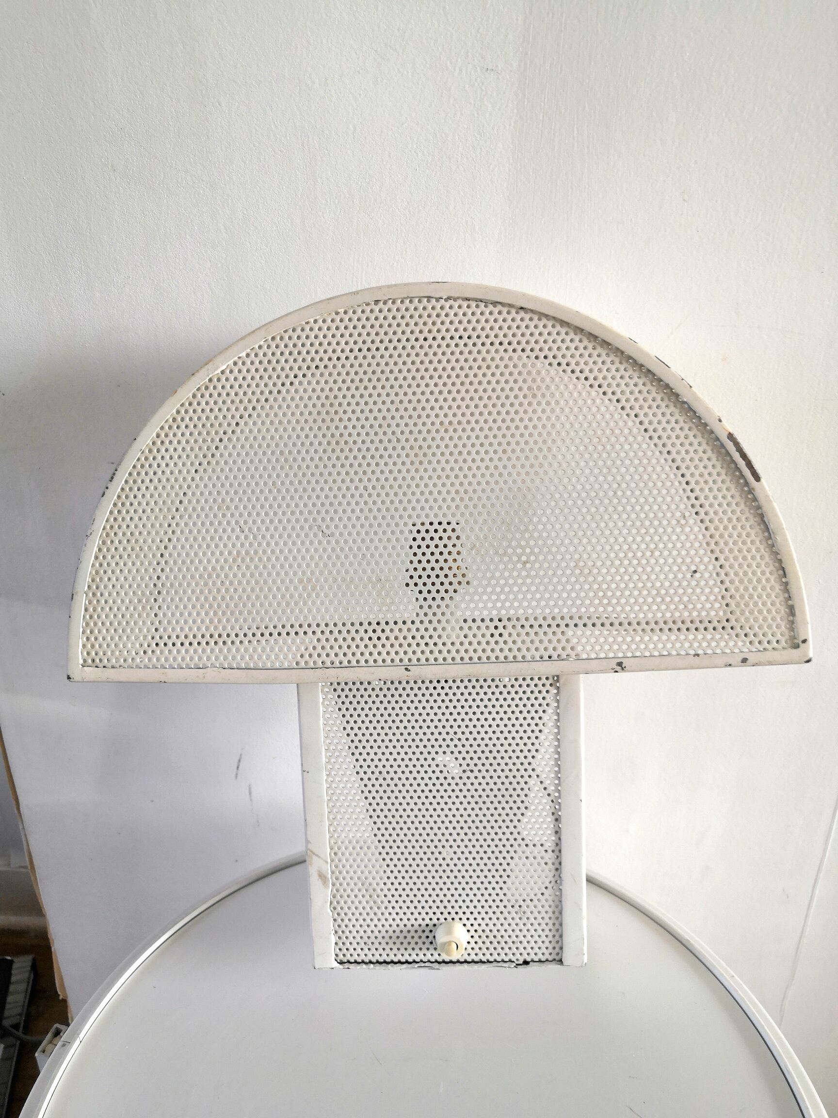 Mushroom wall lamp in perforated metal design 60s