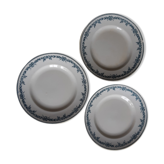 Set of 3 flat plates Iron Earth "laurels"