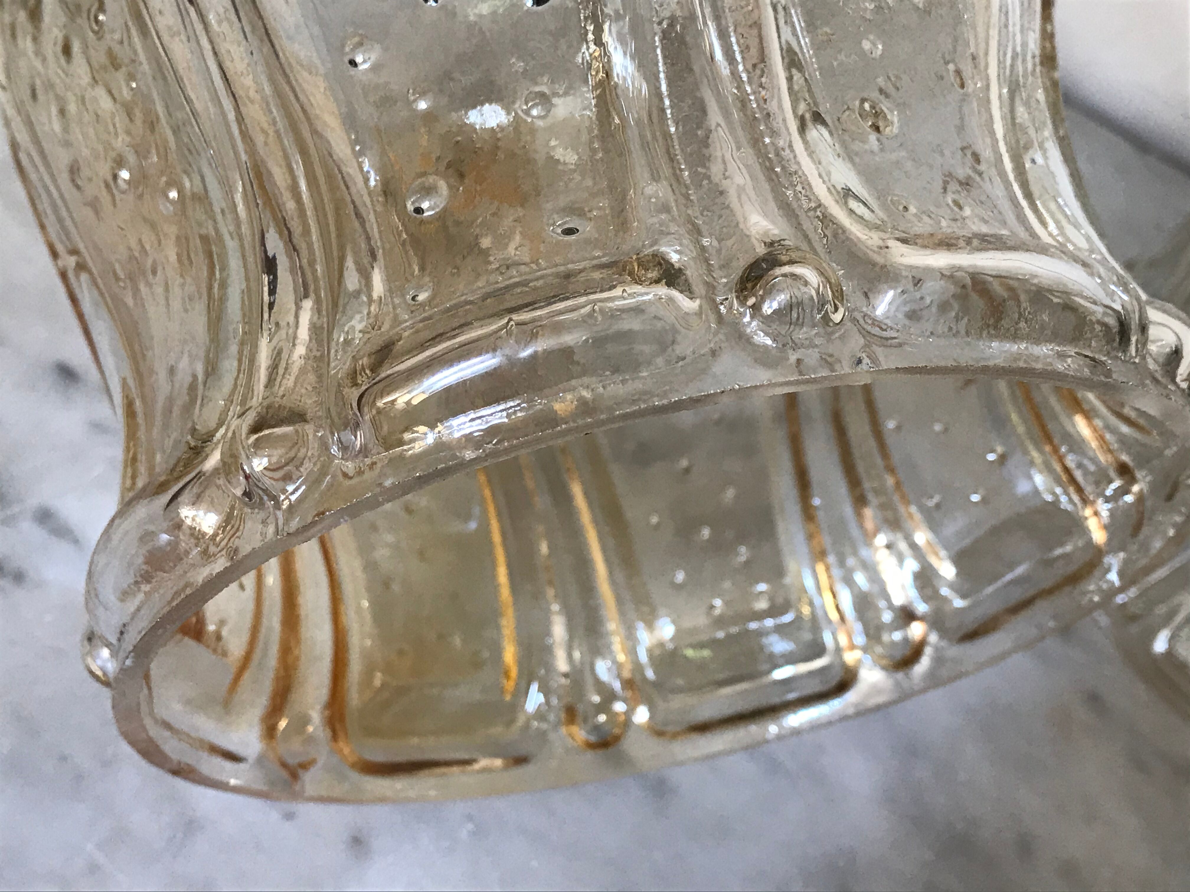 Vintage glass tulip hanging lamp