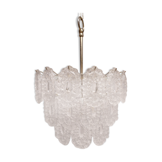 chandelier of glass and copper; Mazzega, Italy