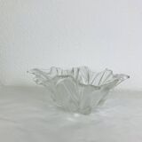 Vintage glass leaf salad bowl or fruit bowl
