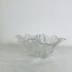 Vintage glass leaf salad bowl or fruit bowl