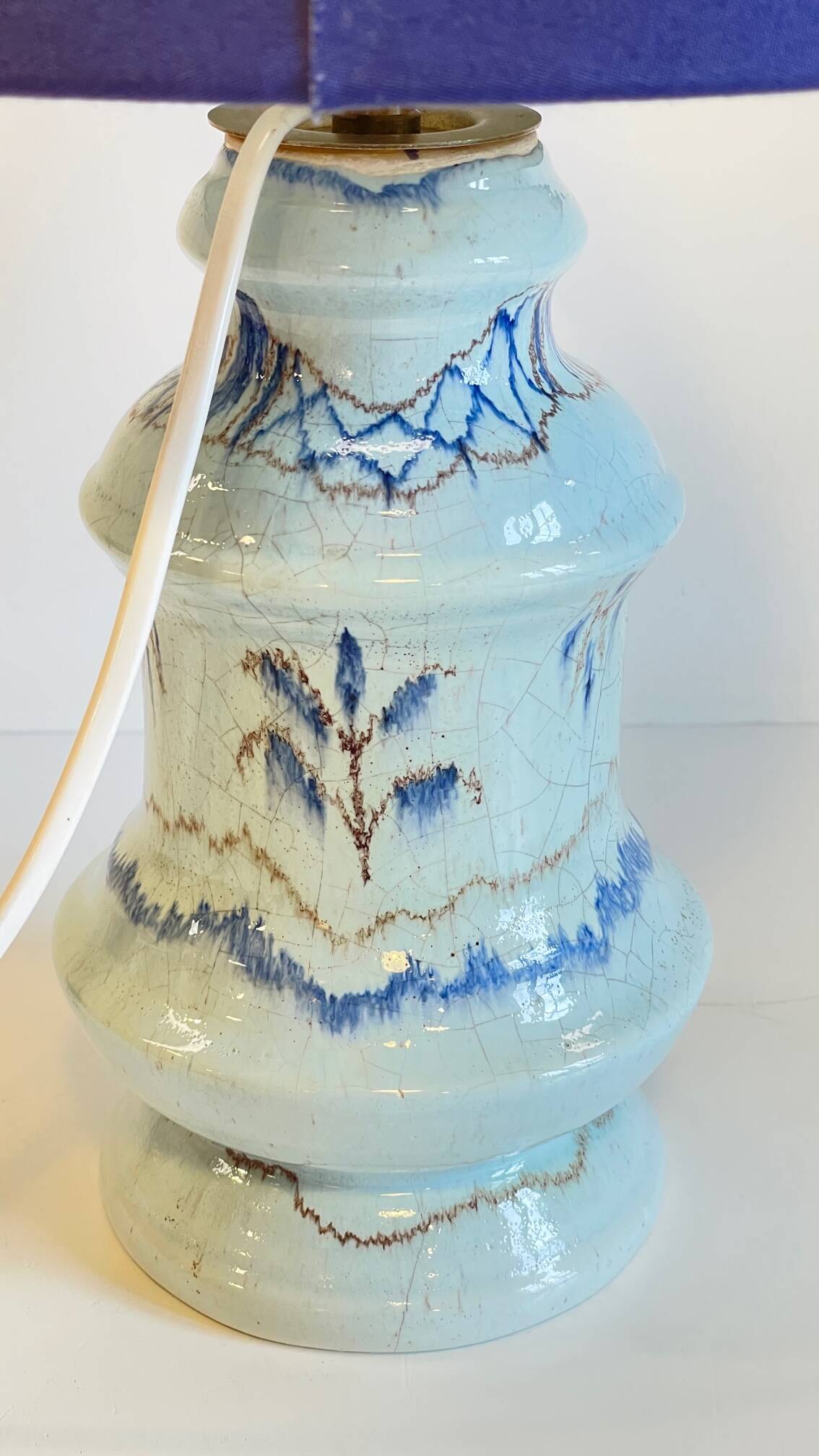 Chic blue ceramic vintage lamp