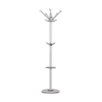 Portemanteau de sol blanc vintage moderne du milieu du siècle, années 1990