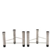 Pair of brushed steel tripod candlesticks, 1970s