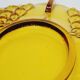 Old Art Deco Dish In Amber Crystal Czechoslovakia