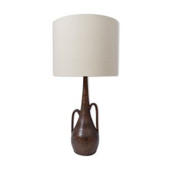 Lampe en céramique brune. France, années 1960