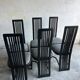 Set of 6 vintage black dining chairs