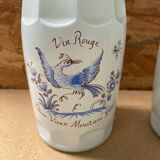 Pair of old glass bottles decor moustiers 18th century vintage kitchen