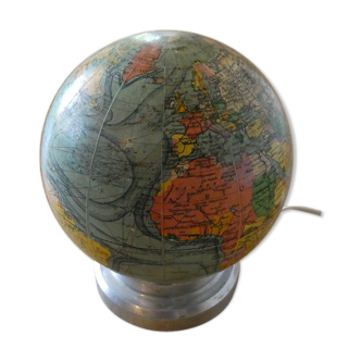 Light earth globe in vintage J-Forest glass from the 1940s