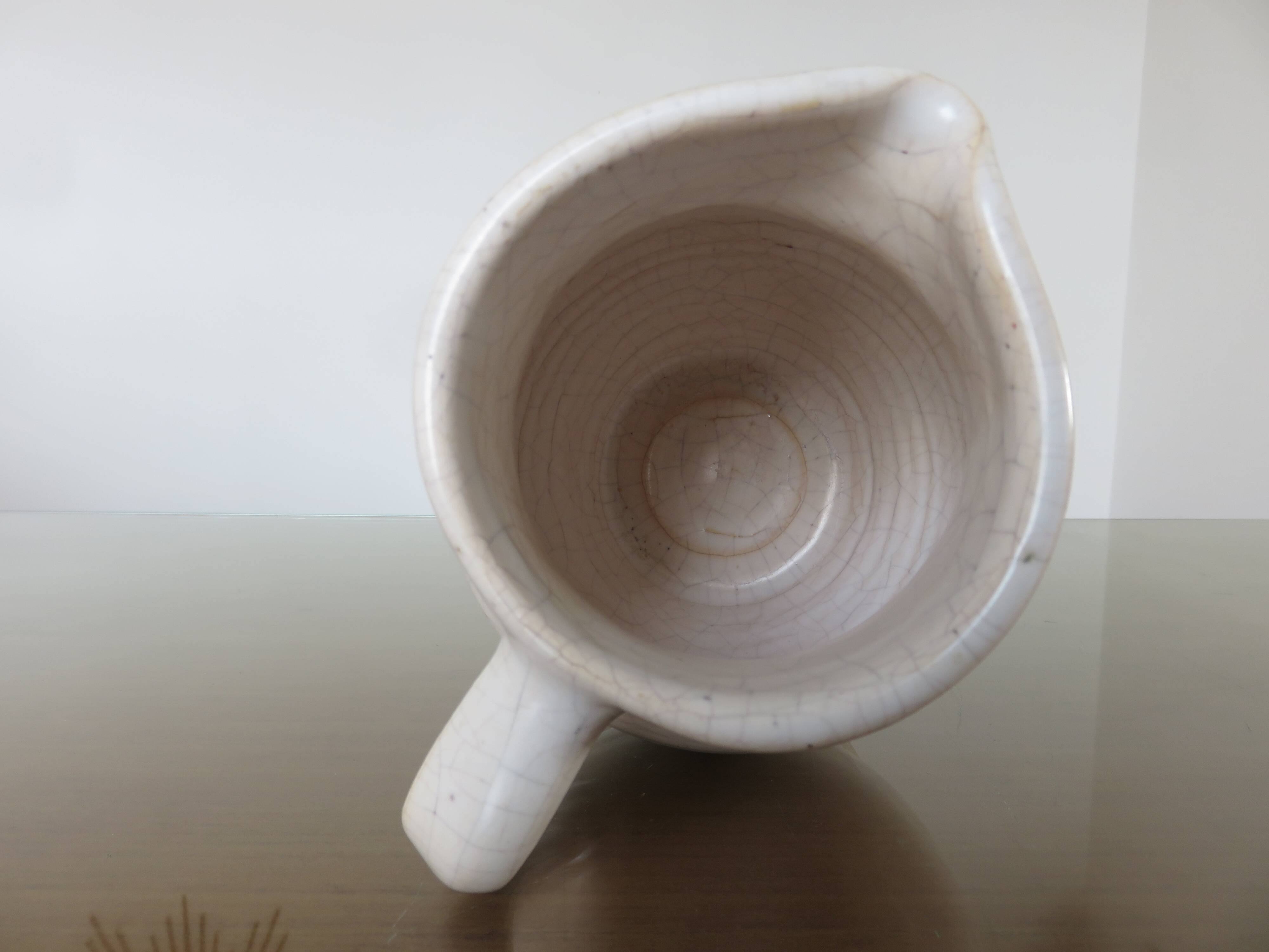 Ceramic cracked orangeade service, floral pattern from the 60s.