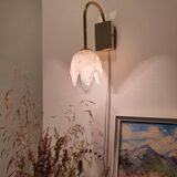 La Murrina Murano glass floral organic shape tulip pink wall sconce on golden base light hand-crafted glass vintage lightning art deco lamp