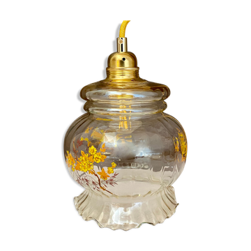 Vintage glass globe walker flower patterns
