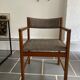 Fauteuil scandinave vintage teck et tweed