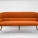 Canapé scandinave vintage Danemark années 1960 velours roux