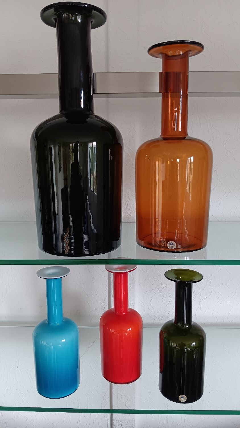 Set of 5 gulvase by otto brauer for holmegaard - denmark