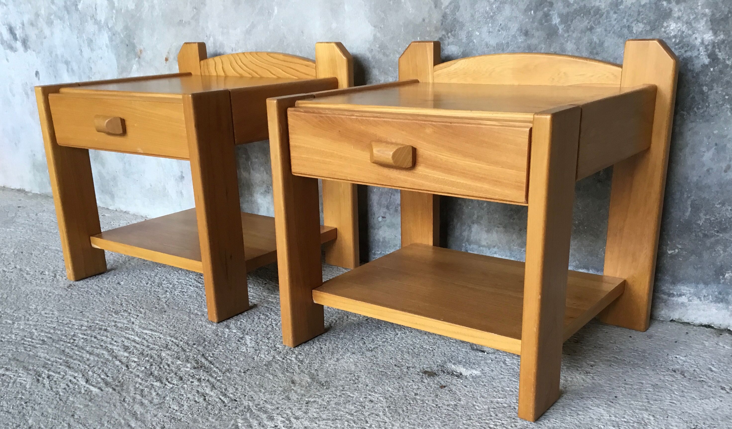Bedside NF Prestige solid elm furniture - 1970