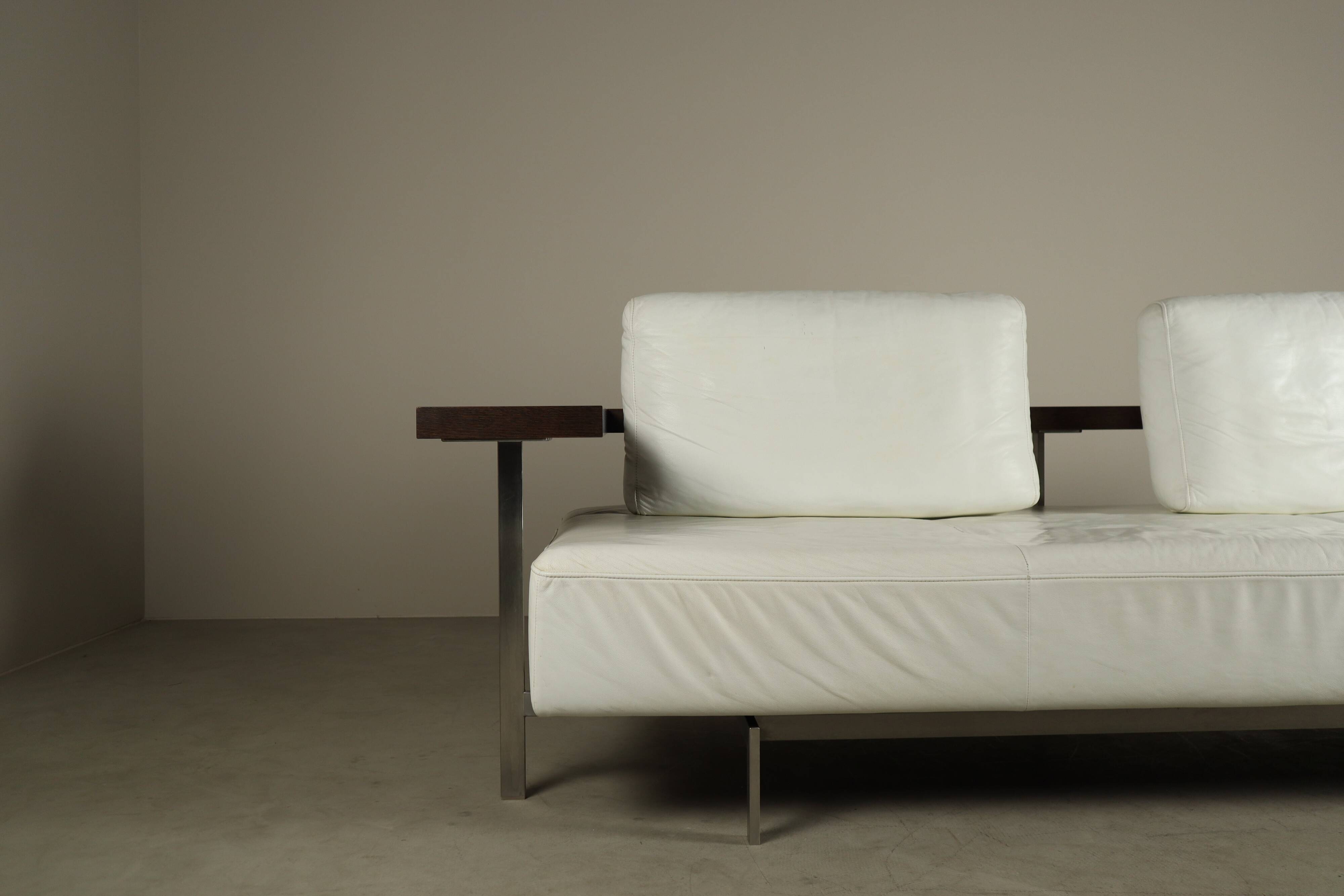 Rolf Benz Dono sofa by Christian Werner in white leather, 1990s
