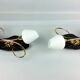 Arlus black and brass opaline sconces 1960
