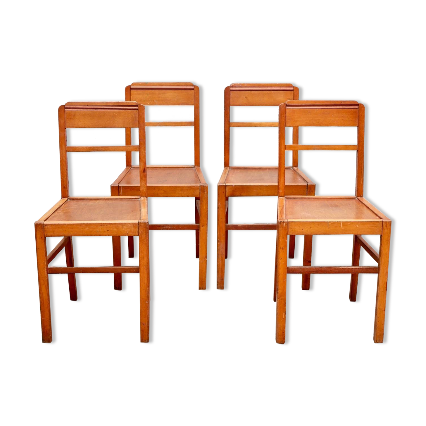 Série de 4 chaises bistrot en bois