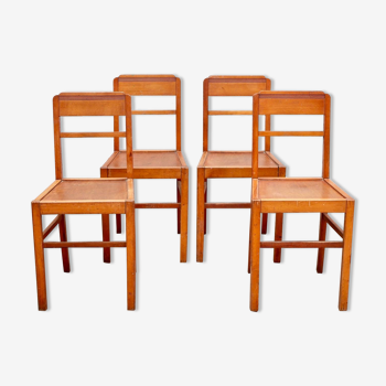 Série de 4 chaises bistrot en bois