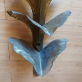 Wall lamp design in gilded metal, leaf décor