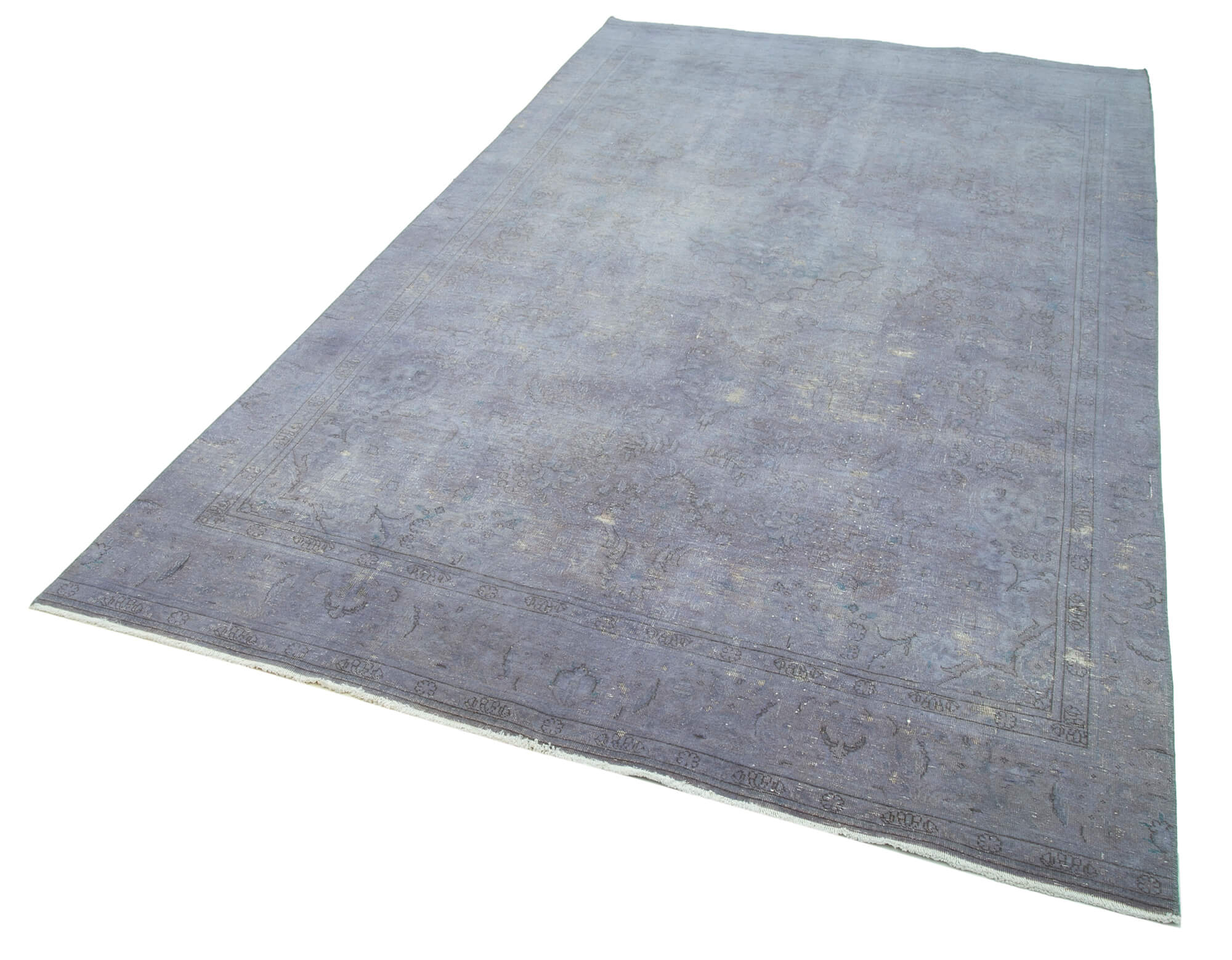 Handmade Oriental Overdyed 170 cm x 298 cm Purple Wool Carpet