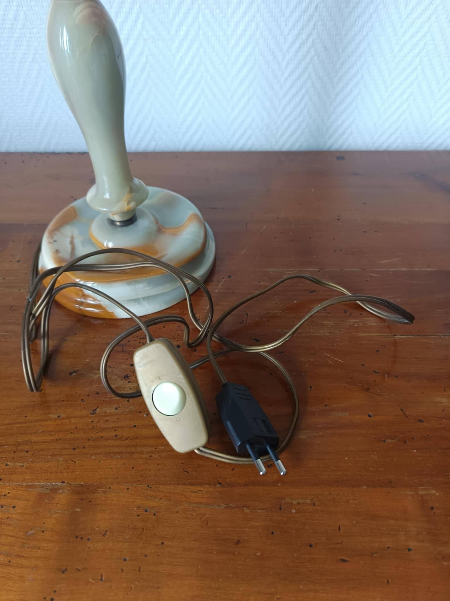 Onyx lamp 62cm vintage 1970