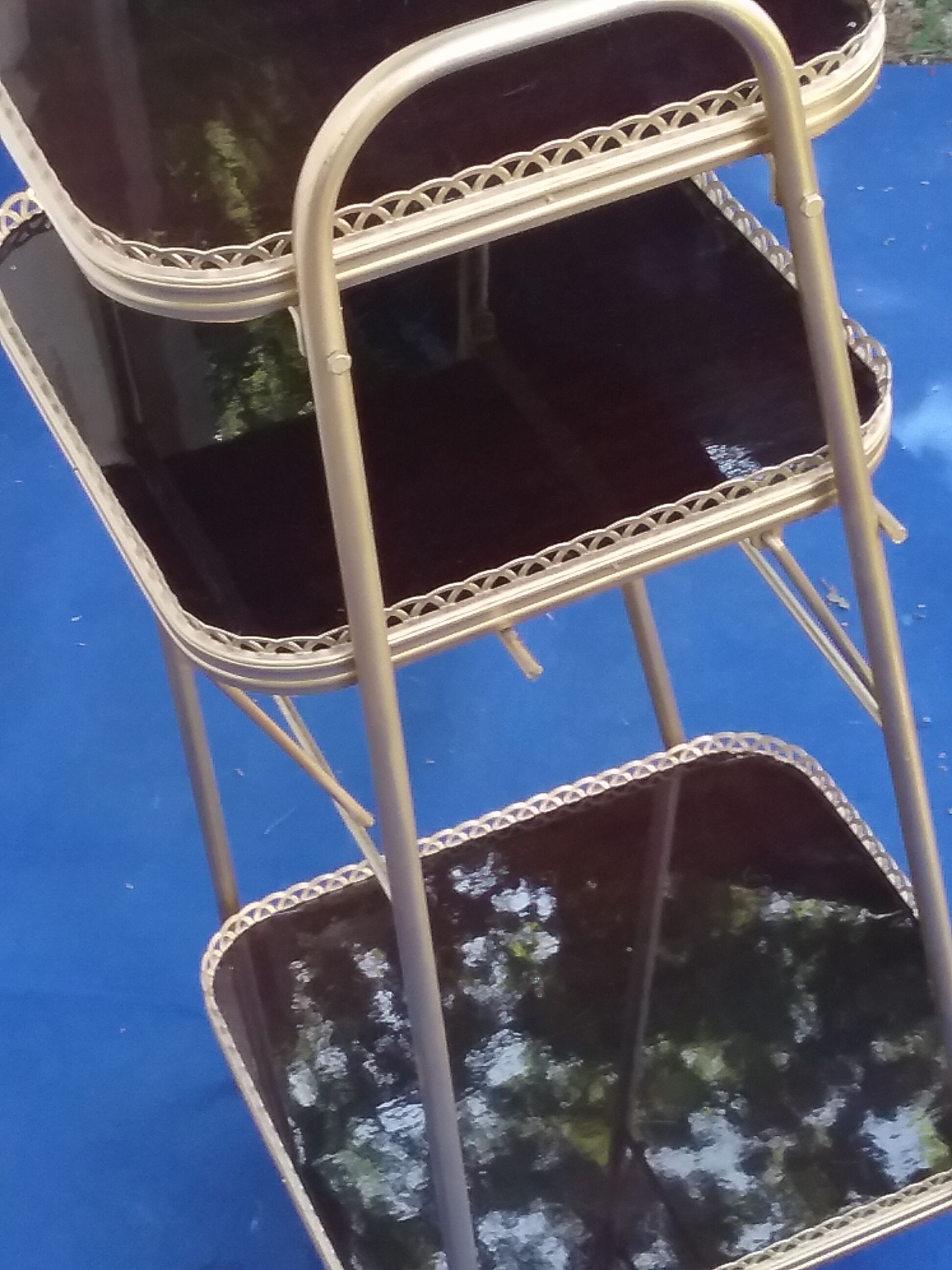 Vintage gold metal shelf