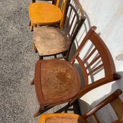 Set of 6 mismatched bistro chairs