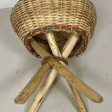 Rattan stool – Vintage 1970s