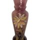 Legras Montjoye, purple enamelled glass vase with daisy pattern circa 1900