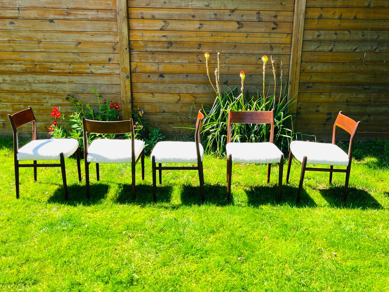 5 Danish chairs by Arne Vodder model 418 teak