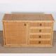 Vintage wicker, bamboo and brass chest of drawers by Dal Vera, 1970.