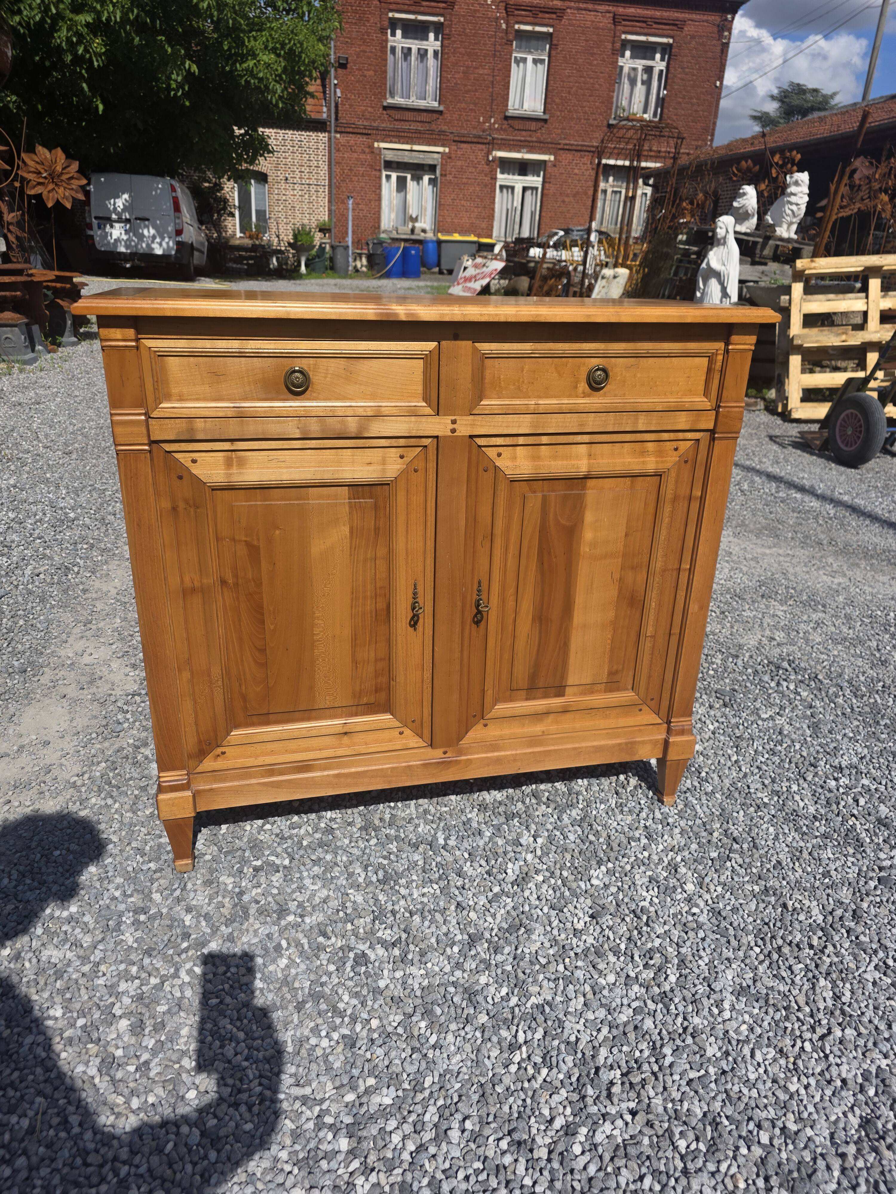 Louis XVI style buffet in solid cherry wood from the mid-20th century.