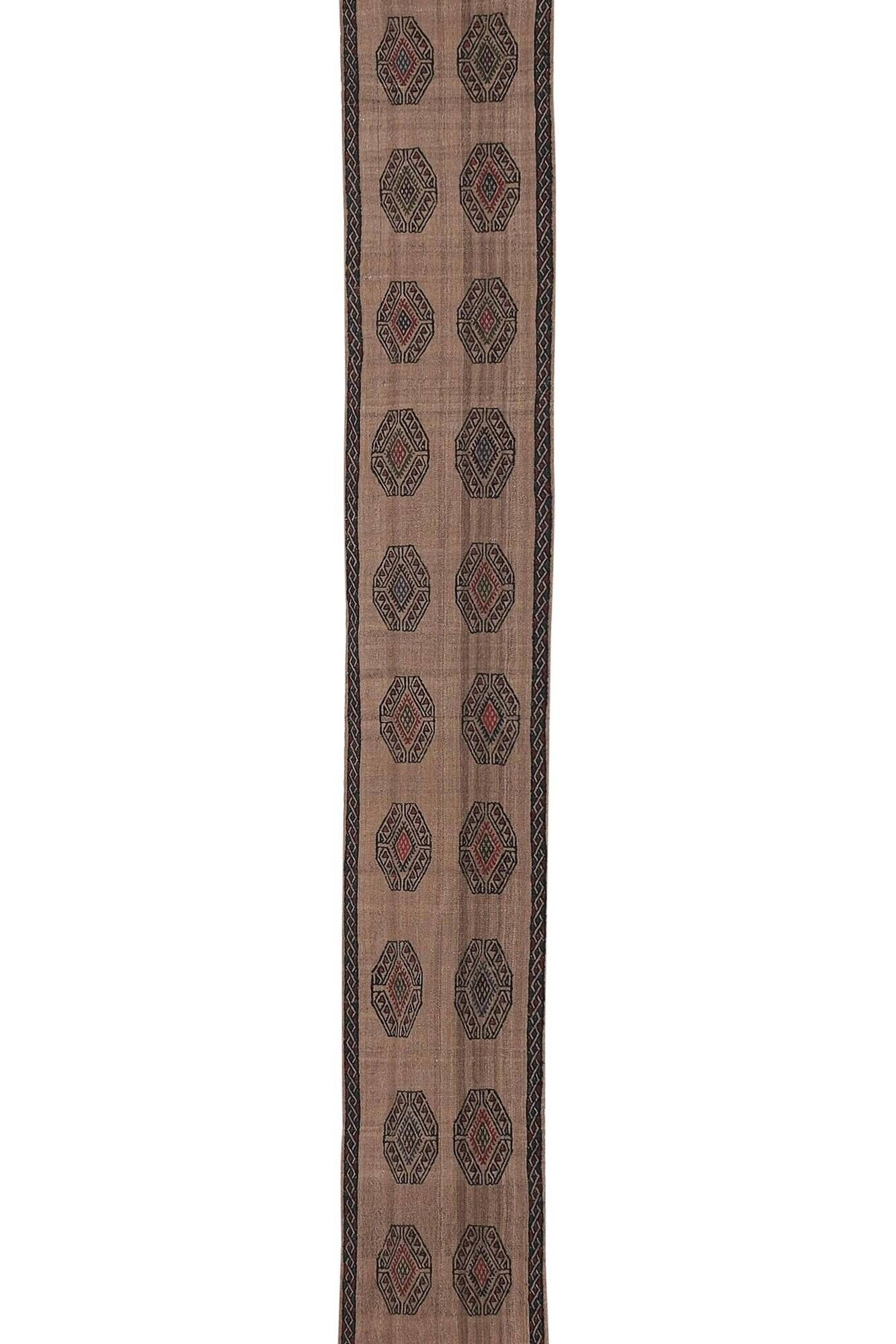 Vintage Turkish hallway rug 42x402 cm