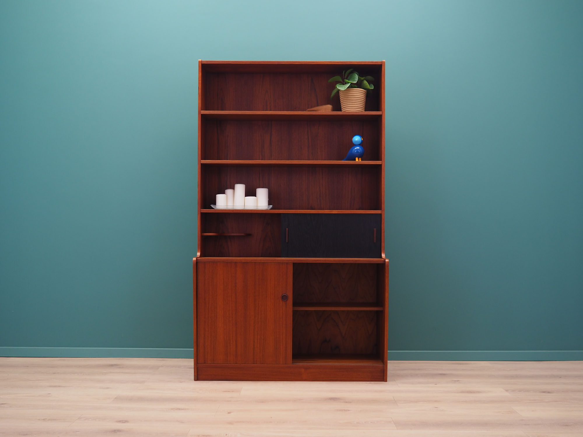 Bibliothèque en teck, design danois, années 70, production: Danemark