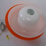 Space Age Orange & White Ceiling Lamp, Italy, 1970s