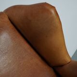 Vintage Dutch cognac coloured leather club chair