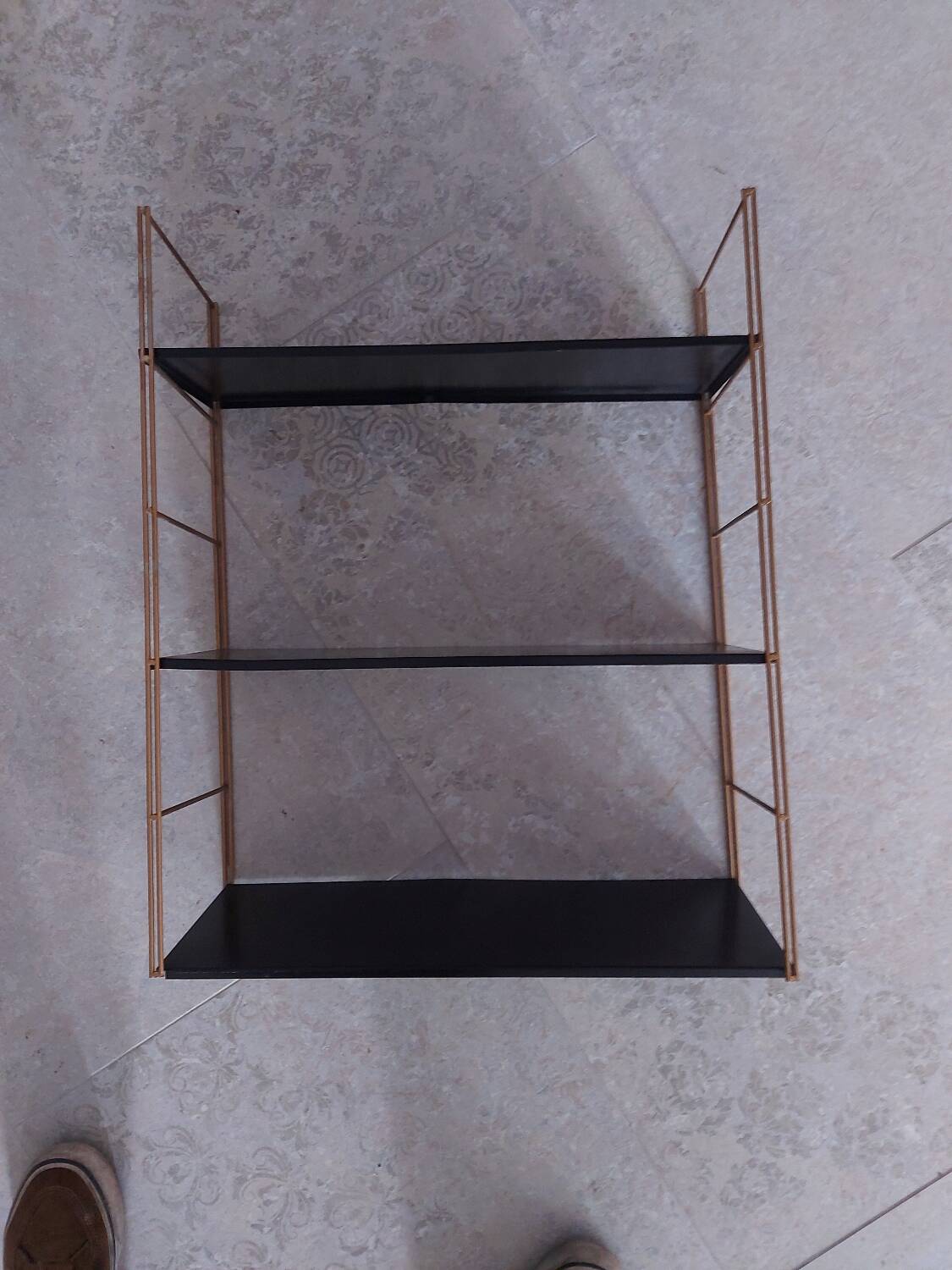 Vintage string metal shelves
