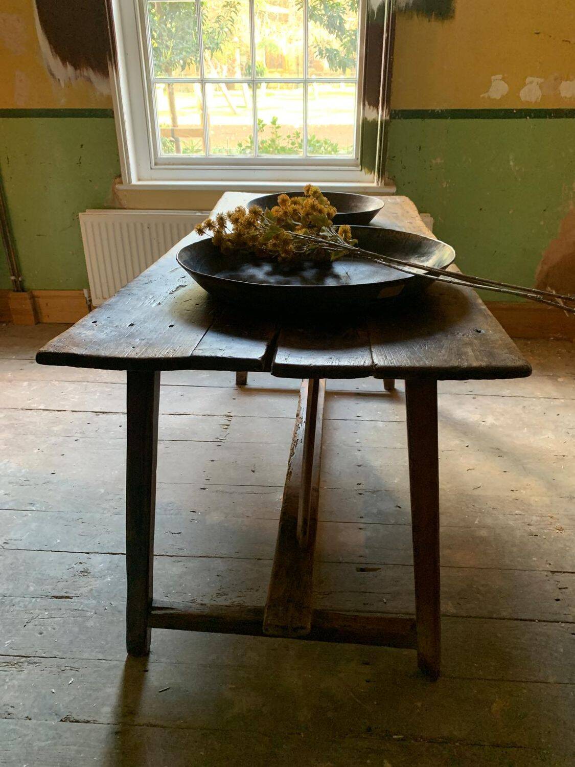 19th Century Continental Primitive Vernacular Kitchen Prep Table with Drawe