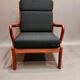 Fauteuil et son ottoman teck design scandinave 1950
