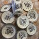 Clairefontaine tableware service, earthenware with bird decoration.
