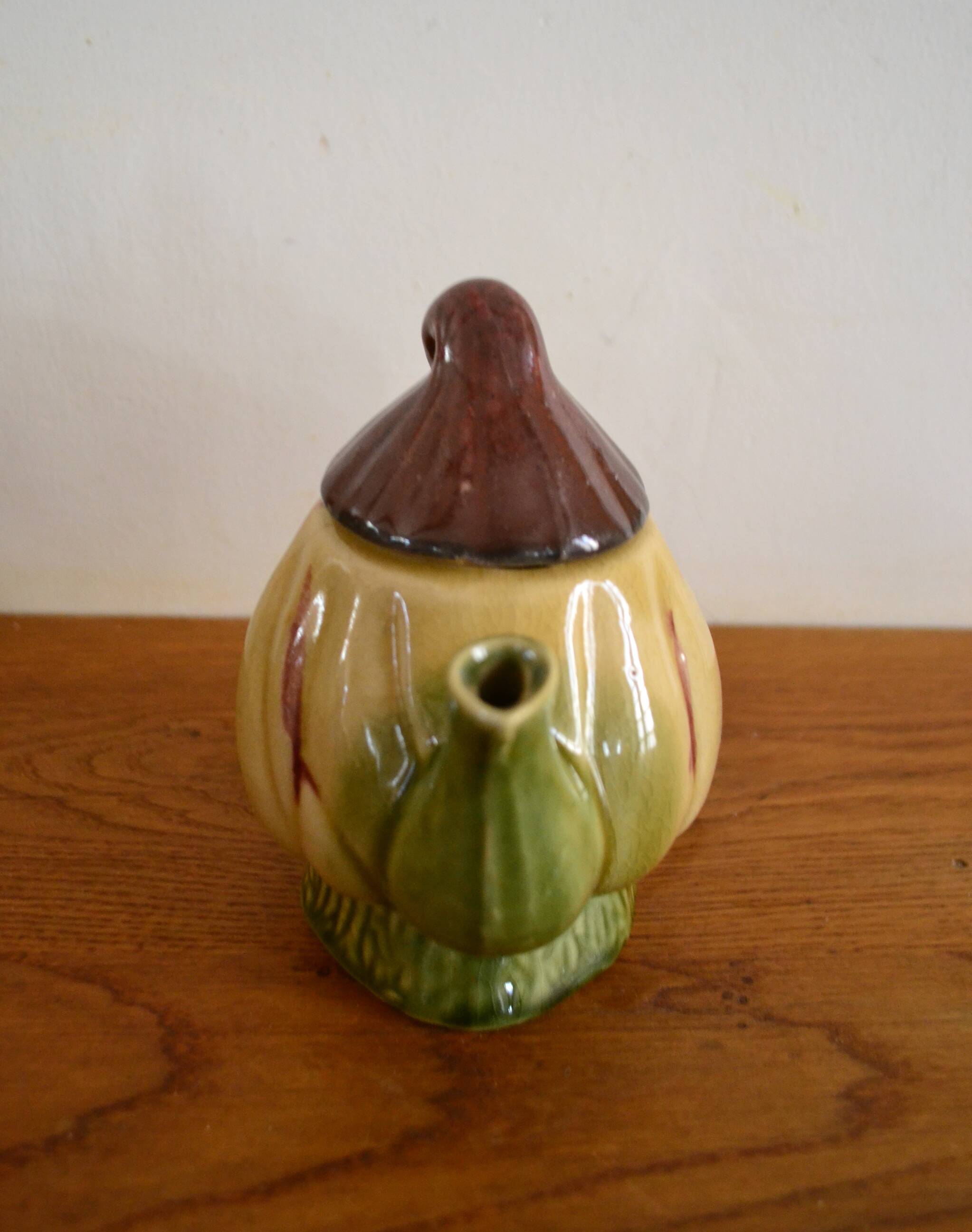Small vintage earthenware teapot