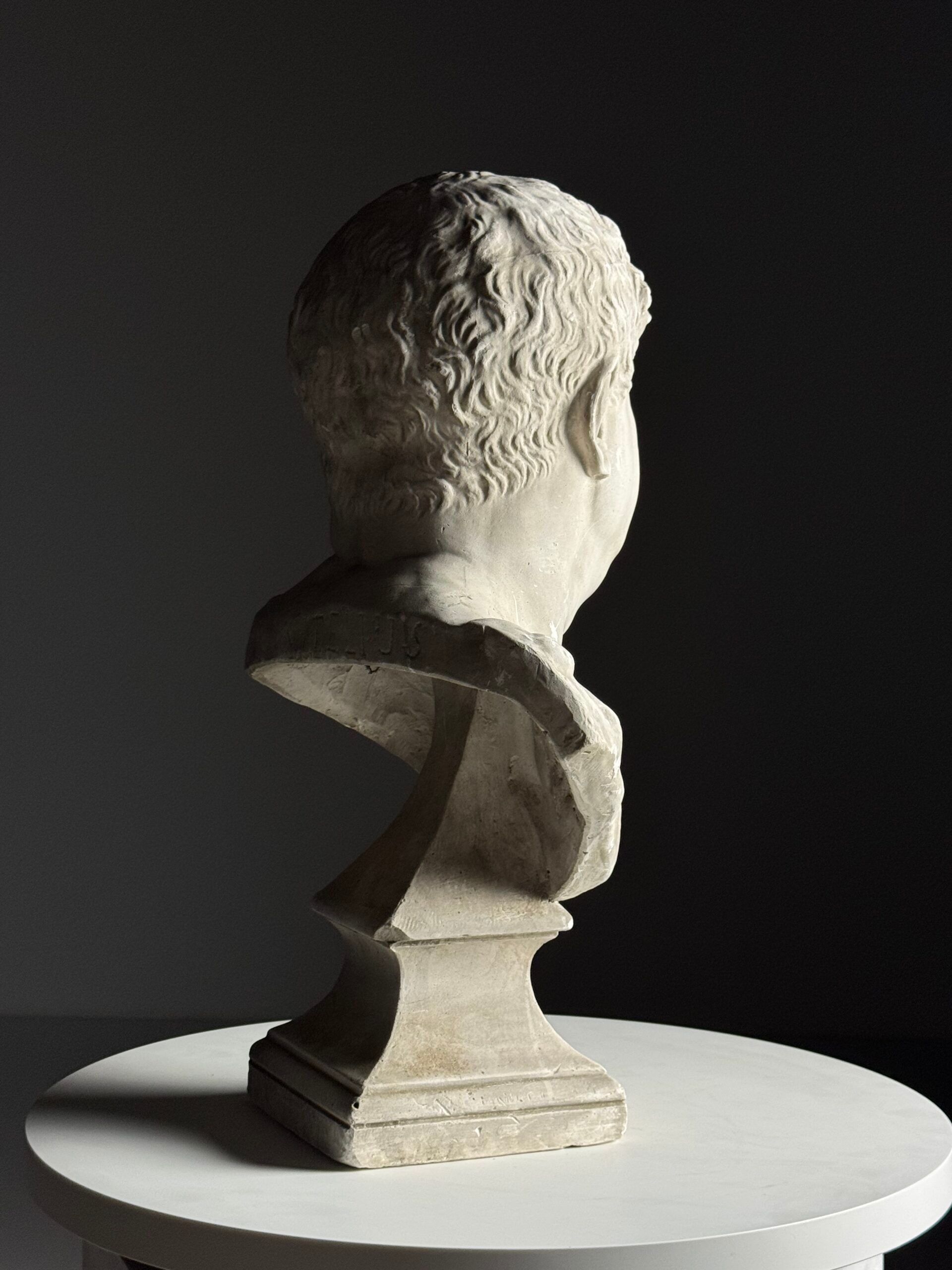 Buste de Vitellius en plâtre romain, 20e siècle.
